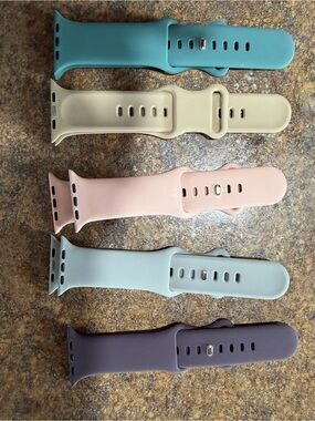 MSK Silicone Smartwatch Bands - Teal, Beige, Pink, Mint, Plum